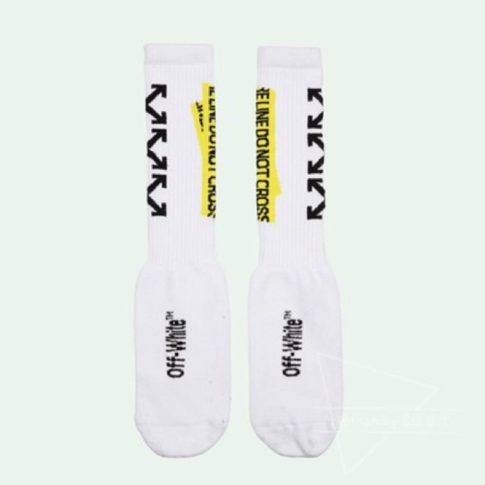 Off-White warning line socks
